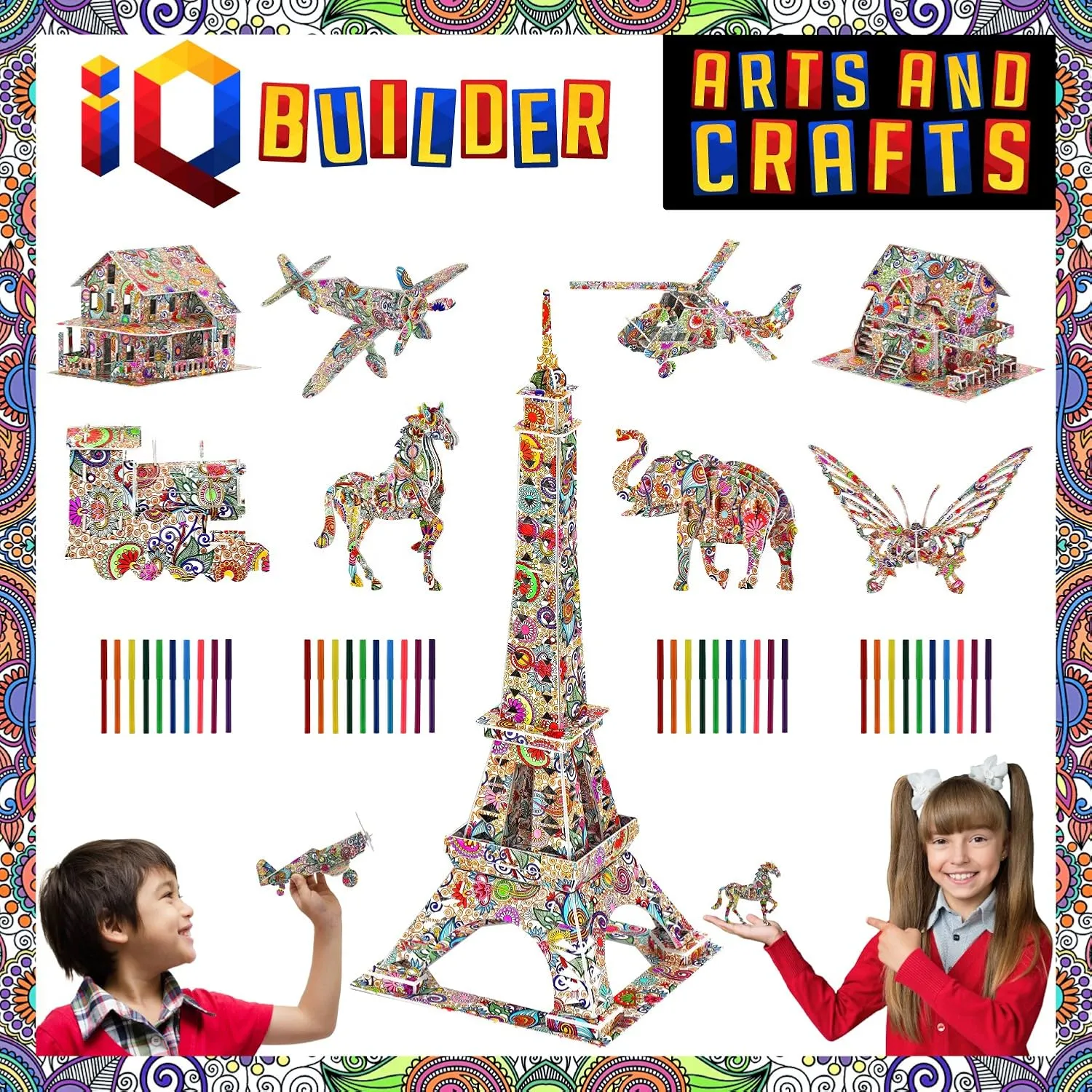 | Fun Creative DIY Arts and Crafts KIT | Best Toy Gift for Girls and Boys Age 12 Year Old | Educational Art Building Painting Coloring 3D Puzzle Project Set for Kids and Adults