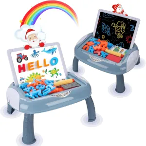1 2 Year Old Boy Gifts,Toddlers Toys with Magnetic Letters and Numbers, Double Sided Doodle Board and Learning Toys for 1-2 Year Old Toddlers Boys (Blue)