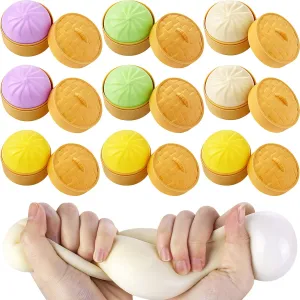 10 Pcs Colorful Dumpling Stress Balls, Fidget Sensory Toy, Stress Relief Squeezing Dough Bun for Halloween Project, Tricking People, Kid Playing