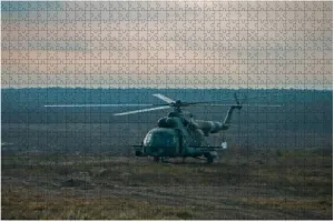 1000 Piece Military Helicopter Stands at The war Field American Weapons Stock Large Piece Jigsaw Puzzles for Adults Educational Toy for Kids Creative Games Entertainment Wooden Puzzles Home Decor
