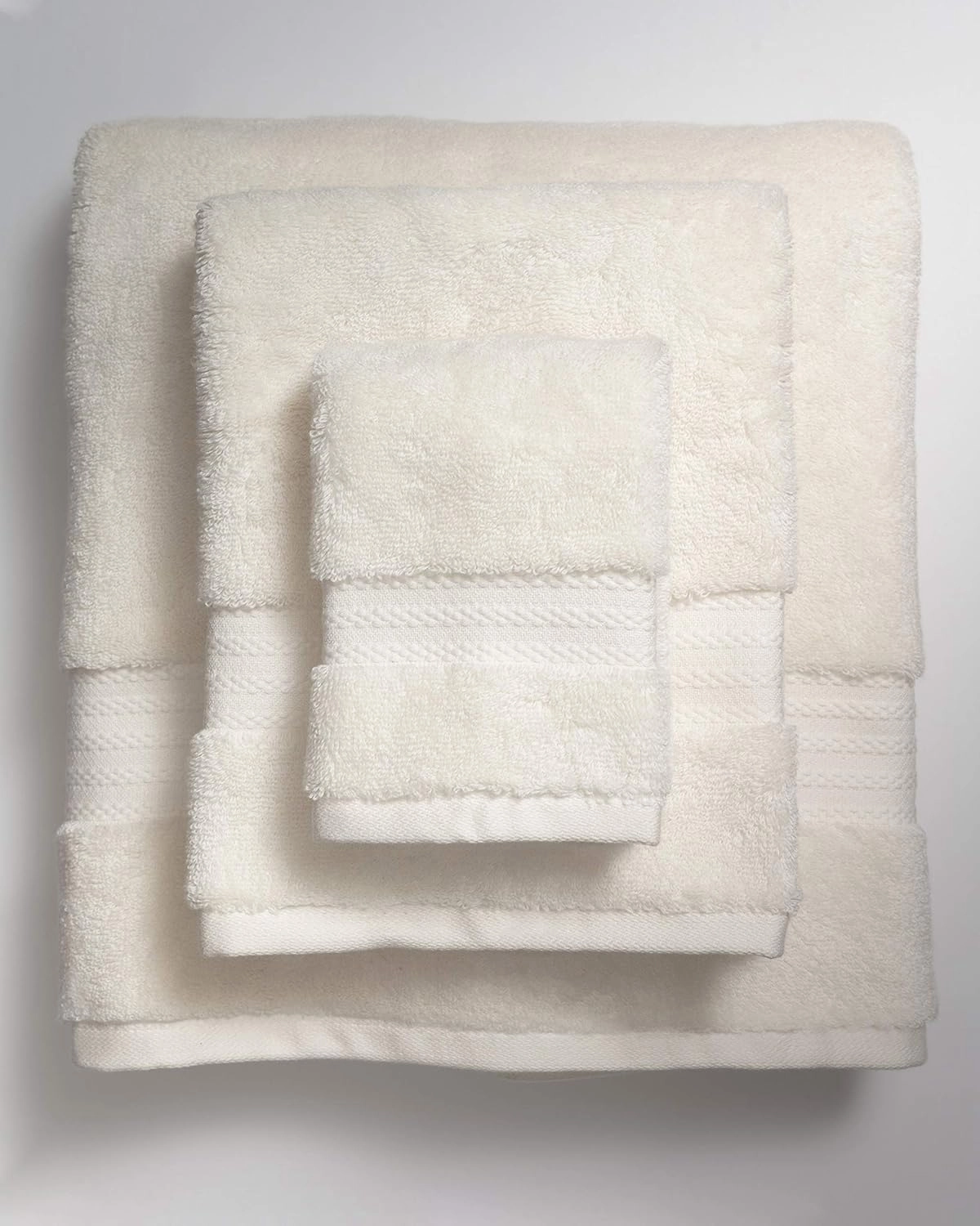 100% Organic Cotton Bath Towel Set | Bathroom Luxury Towel Set of 6 | GOTS Certified | Hotel Premium Towels | 700 GSM | 2 Bath Towels 30 x 56 | 2 Hand Towels 16 x 30 | 2 Wash Cloths 13 x 13 | Ivory