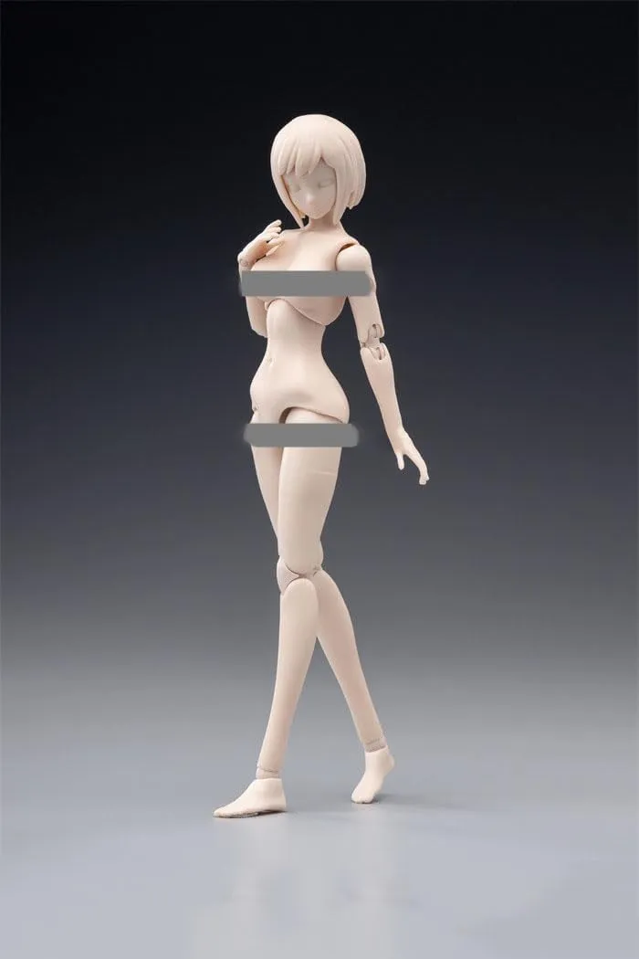 1/12 Scale Female Body,6inch Female Joint Flexible Action Figure Body with Head Sculpt&Stand Collection (Pale Skin, Big Bust)