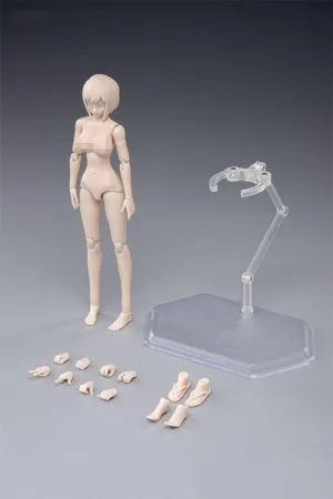 1/12 Scale Female Body,6inch Female Joint Flexible Action Figure Body with Head Sculpt&Stand Collection (Pale Skin, Big Bust)