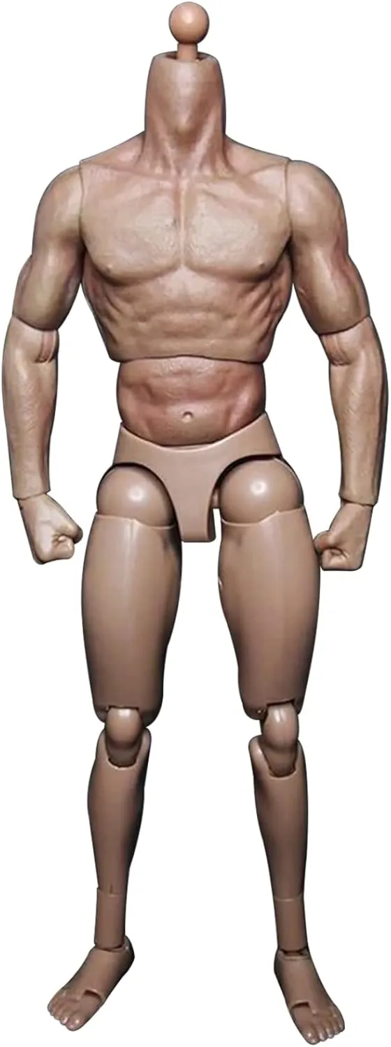 1/12 Scale Figure 10 Inch Male Action Figure Body Flexible Male Figure Body Doll Plastic Muscular Miniature Figure Without Head Sculpture 1/12 Scale Figure