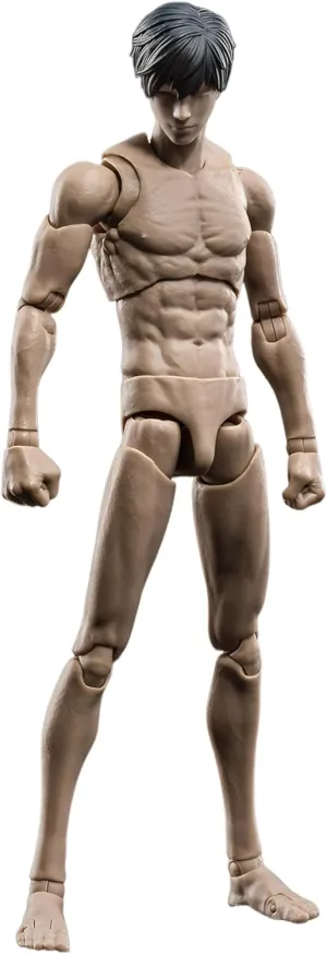 1/12 Scale Male Action Figure, 6inch Flexible Muscular Slender Body Type Figure with Head Sculpt and Replacement Accessory Miniature Body Doll Collection (Yellow Skin)
