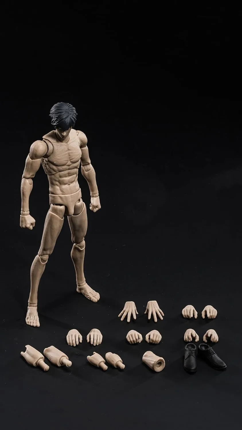 1/12 Scale Male Action Figure, 6inch Flexible Muscular Slender Body Type Figure with Head Sculpt and Replacement Accessory Miniature Body Doll Collection (Yellow Skin)