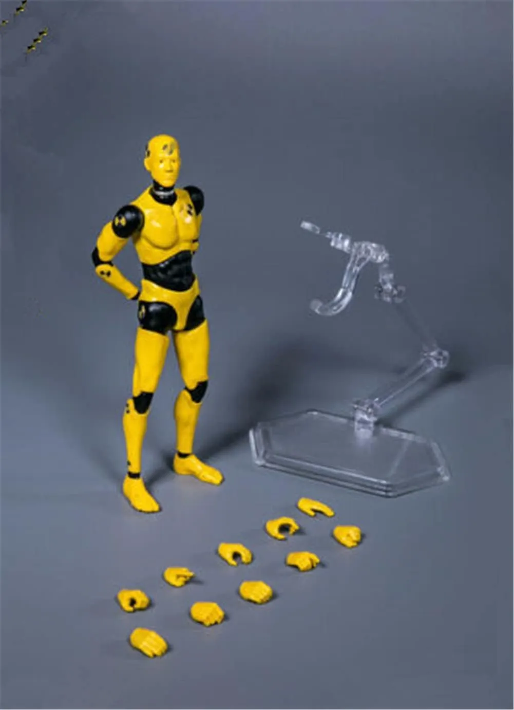 1/12 Scale Male Action Figure,6inch Flexible Yellow Testman Crash Test Dummy Action Figure Body Collection (B)