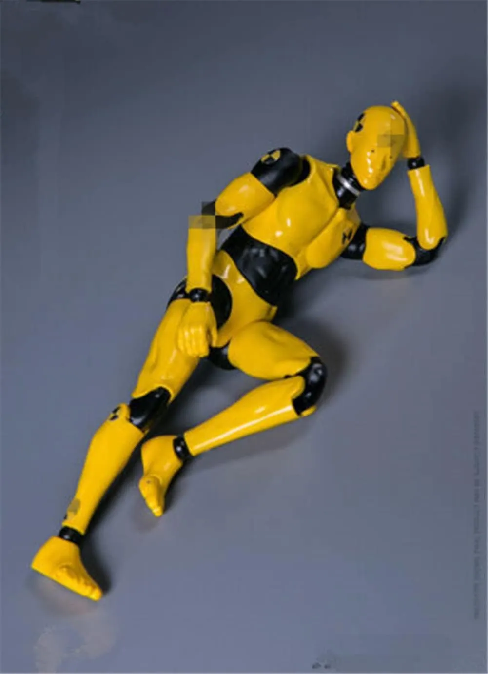 1/12 Scale Male Action Figure,6inch Flexible Yellow Testman Crash Test Dummy Action Figure Body Collection (B)
