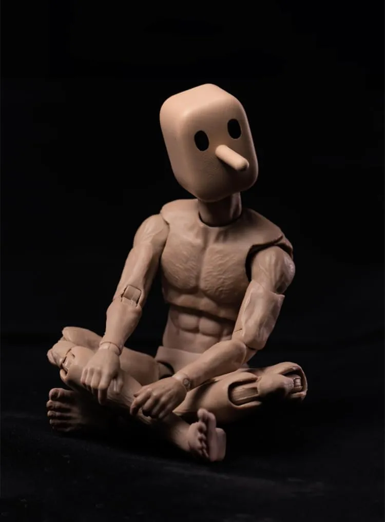 1/12 Scale Male Action Figure,6inch Super Flexible Strong Muscular Figure Body Square Head Miniature Action Figure Doll (NT-02W Wide Shoulder Slim Body)