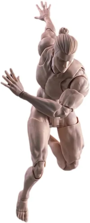 1/12 Scale Male Action Figure,Romankey 6inch Super Flexible Muscular Strong Male Figure Miniature Figure Body Doll Collection (Pale Skin)