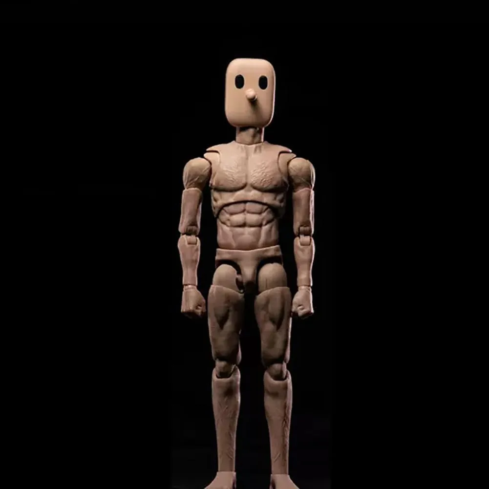 1/12 Scale Wide Shoulder Male Action Figure 6in Flexible Notaman Square Head Male Figure Body Doll Miniature Figure with Head Sculpt