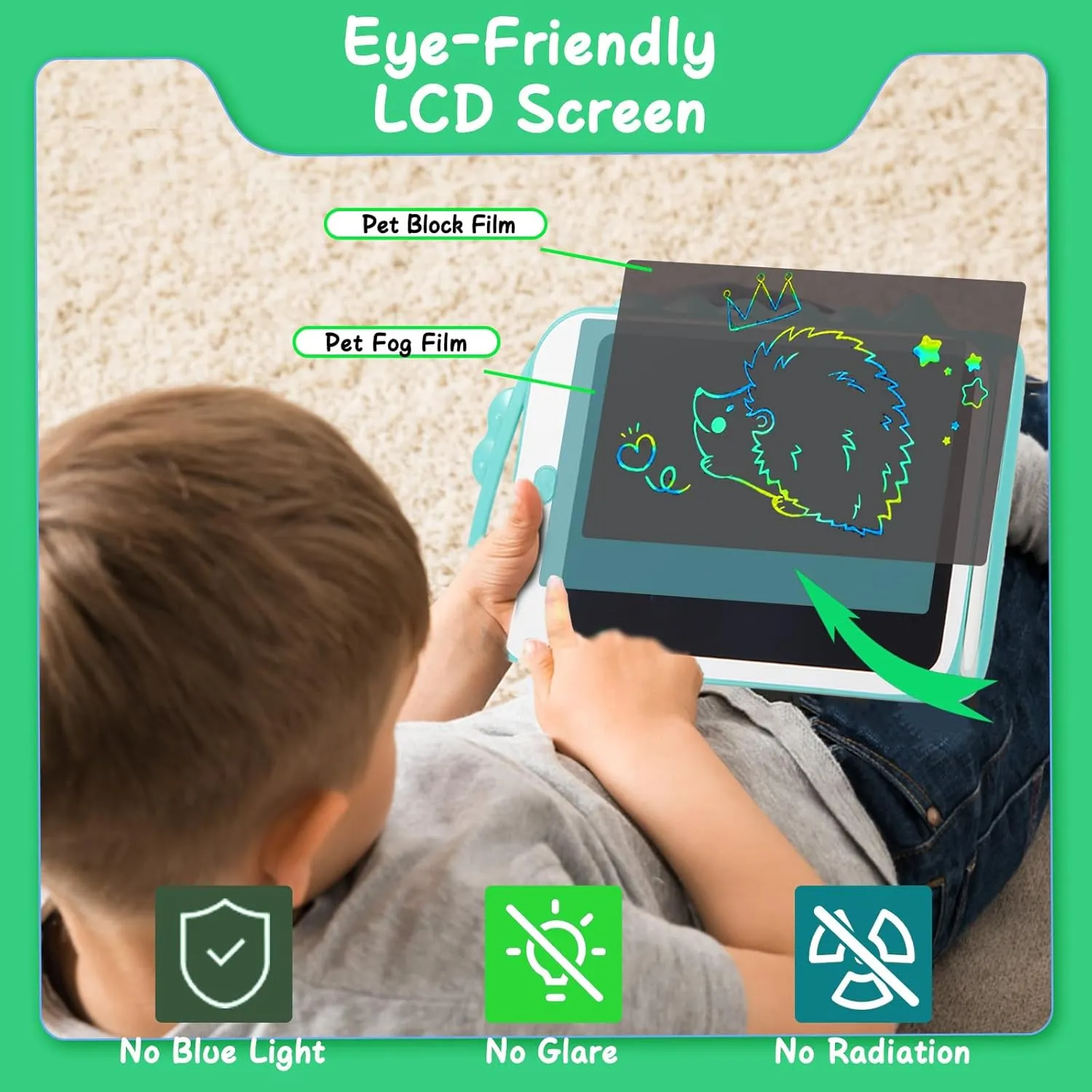 12 Inch LCD Writing Tablet for Kids - Travel Essentials Mess-Free Drawing Pad, Educational Doodle Board, Kids Games Toys for Boys and Girls Aged 3-8 Years Old, Christmas & Birthday Gift - Pink