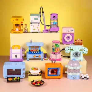 12 PCS Building Blocks Street View Toys Friends Sets for Kids 6-12, Ice Cream SOP Burger Shop Coffee Shop Snack Building Kit Best Gifts for Girl (1349 PCS)
