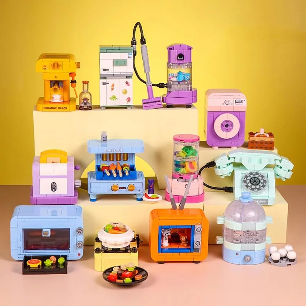 12 PCS Building Blocks Street View Toys Friends Sets for Kids 6-12, Ice Cream SOP Burger Shop Coffee Shop Snack Building Kit Best Gifts for Girl (1349 PCS)