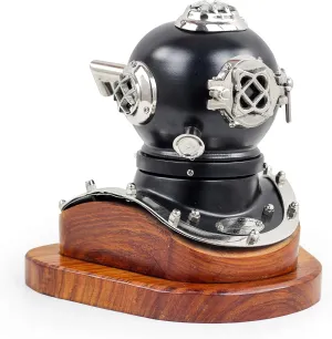 12" Scuba Diving Nautical Helmet | Maritime Ship's Decorative Helmet | Nagina International (12 Inches, Nickel Black-On Base)