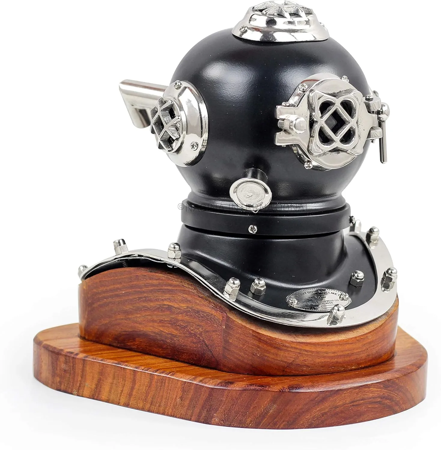 12" Scuba Diving Nautical Helmet | Maritime Ship's Decorative Helmet | Nagina International (12 Inches, Nickel Black-On Base)