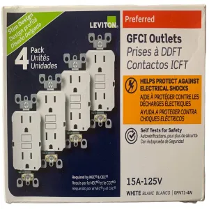 15 Amp 125-Volt Duplex Self-Test Slim GFCI Outlet, White (12-Pack)