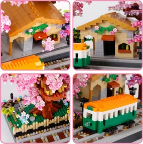 1500PCS Cherry Bonsai Tree House Building Sets, Cherry Blossom Bonsai Tree kit Building Blocks, Mini Bricks Sakura Tree House, Good Gift Choice for 14  Kids and Adults