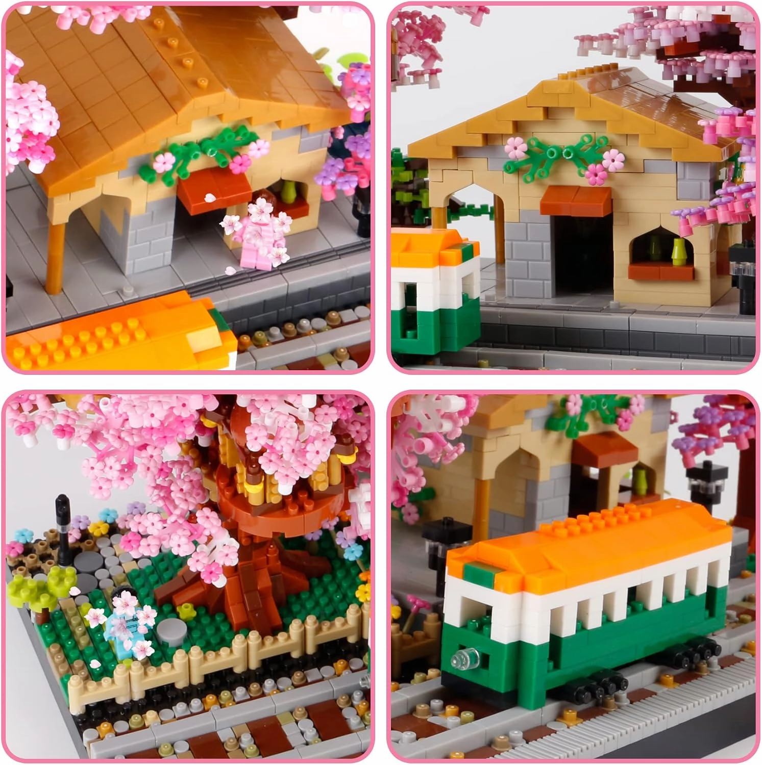 1500PCS Cherry Bonsai Tree House Building Sets, Cherry Blossom Bonsai Tree kit Building Blocks, Mini Bricks Sakura Tree House, Good Gift Choice for 14  Kids and Adults