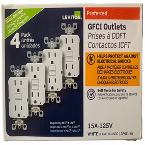15 Amp 125-Volt Duplex Self-Test Slim GFCI Outlet, White (12-Pack)