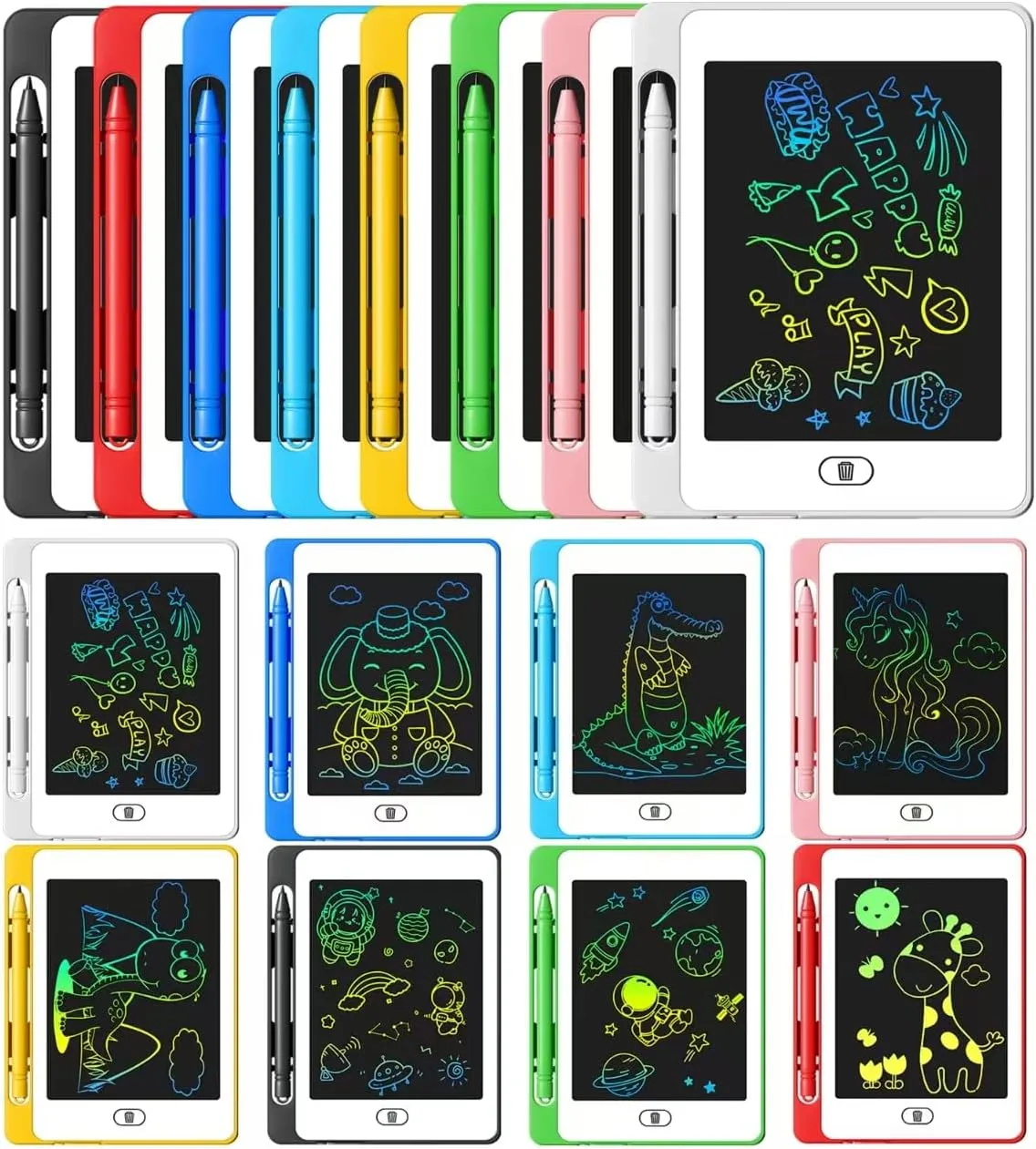 16 Pack LCD Writing Tablet for Kids, 6.5 Inch Colorful Doodle Board Drawing Tablet, Erasable Reusable Electronic Drawing Pads, Educational Learning Toys Birthday Gifts for Girls Boys Age 3 4 5 6 7 8