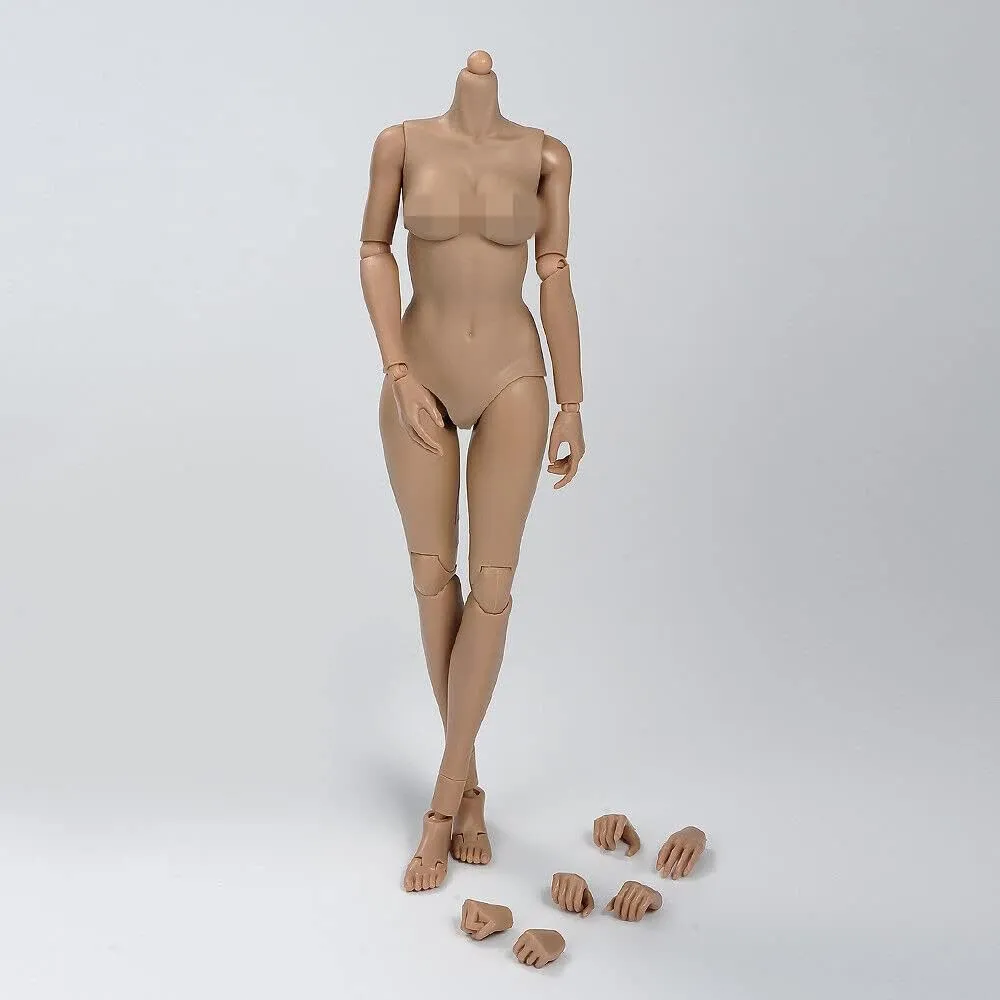 1/6 Scale Female Body, 12inch Suntan Skin Middle Bust Flexible Action Figure Body Doll Collection