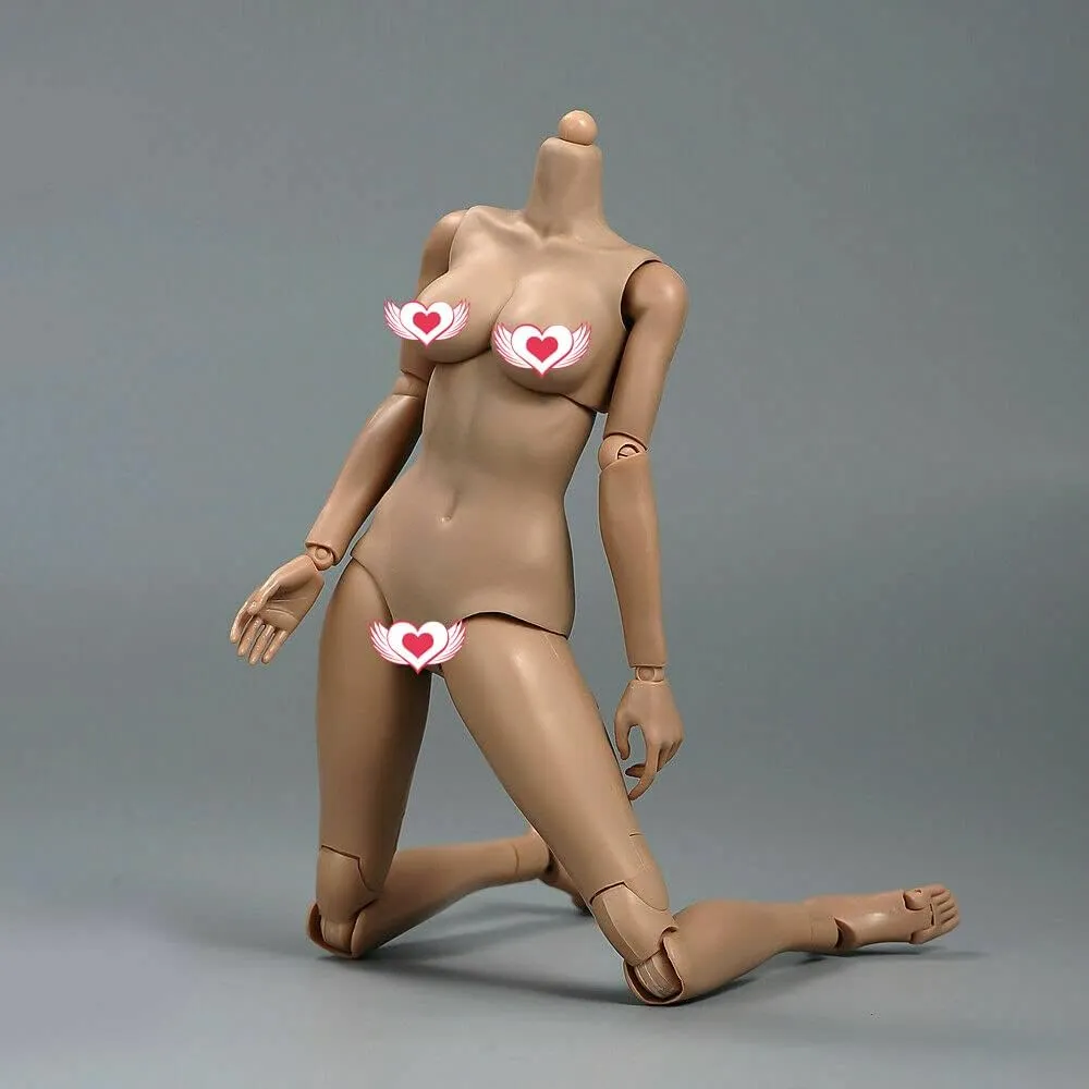 1/6 Scale Female Body, 12inch Suntan Skin Middle Bust Flexible Action Figure Body Doll Collection