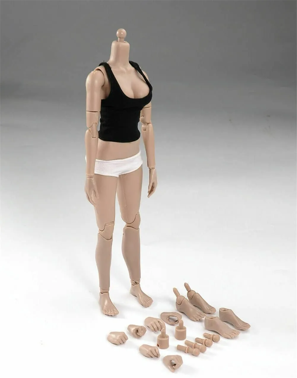 1/6 Scale Female Body, 12inch XING Series Modified Ver. Flexible Suntan/Pale Skin Female Action Figure Body Doll (Suntan Skin Large Bust)