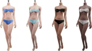 1/6 Scale Female Body,12inch Female Large Bust Super Flexible Seamless Action Figure Body with Detachable Feet Collection (S12E Black Skin)