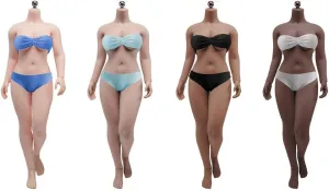 1/6 Scale Female Body,12inch Super Flexible Large Bust Plus Size Female Seamless Action Figure Body Collection (S39B Black Skin Without Head)
