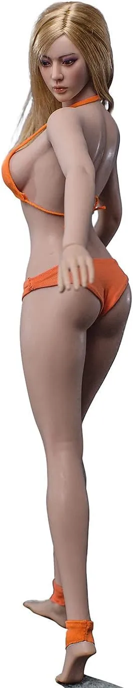 1/6 Scale Female Body,12inch Super Flexible Narrow Shoulders Medium Bust Female Seamless Action Figure Body Collection (S33B Suntan Skin)