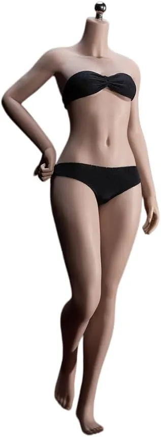 1/6 Scale Female Figure Body, Small Bust Super Flexible Pale/Suntan Seamless Action Figure Body Doll (S47A Suntan Skin No Head)