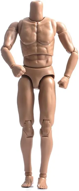 1/6 Scale Male Body, Male 12inch Flexible Muscular Action Figure Body Miniature Military Soldier Doll Collectible (A)