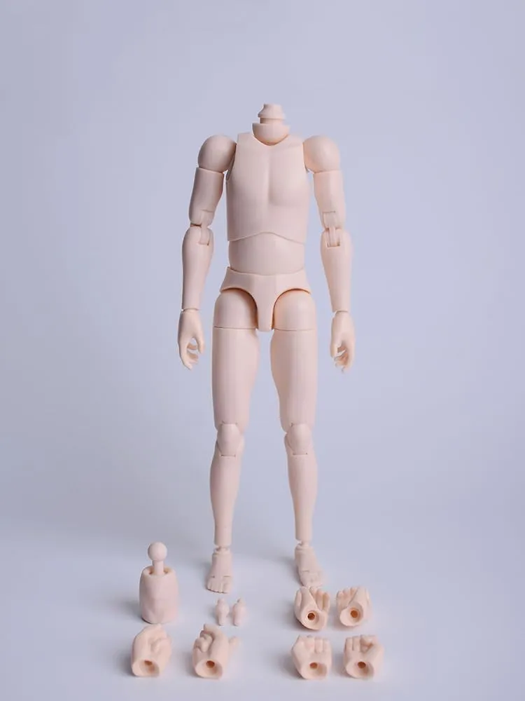 1/6 Scale Male Body,12inch Durable Male Joints Flexible Muscle Soldier Action Figure Body Artistic Human Body Collection (Super Pale Skin)