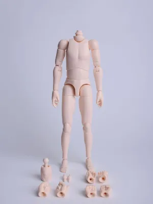1/6 Scale Male Body,12inch Durable Male Joints Flexible Muscle Soldier Action Figure Body Artistic Human Body Collection (Super Pale Skin)