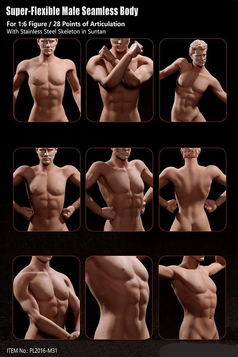 1/6 Scale Male Body,12inch Super Flexible Male Seamless Action Figure Body Doll Collection (M31)