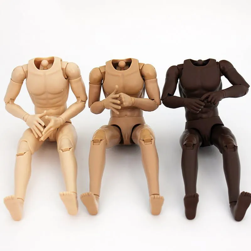 1/6 Scale Male Body,Male Flexible Muscular Nude Action Figure Body Universal Neck Figure Doll Collection (Pale Skin)