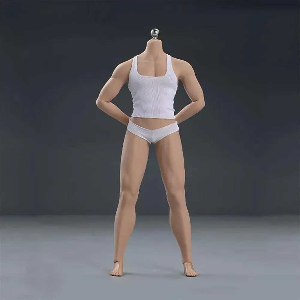 1/6 Scale Muscular Male Body 12inch JIAOU Doll Suntan Skin Flexible Seamless Strong Action Figure Doll Miniature Figure Body Without Head Sculpt