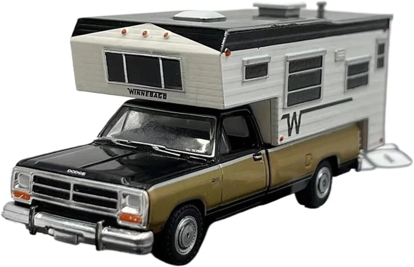 1:64 for RAM D250 D-250 with Winnebago Slide in Camper Alloy Car Model for Collection Memorial Mini Simulation Toys