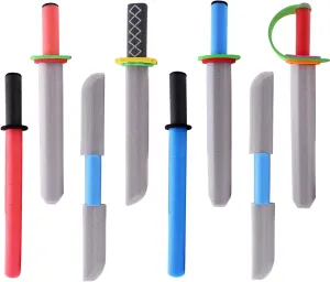 17 Inch Foam Swords for Kids - 8 PCS Warrior Knight Weapon Giant Pirate Sword Pretend Play Toy Set for Boys Girls Toddlers Gift, Outdoors Play