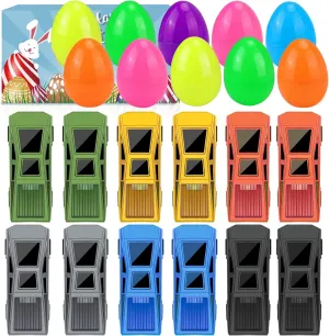 18 Pcs Pull-Back Function Cybertruck Toys Car, Friction Powered Cars Toys for Toddlers, Boys, Girls' Educational Play, Kids Stocking Stuffers, Easter Basket Stuffers