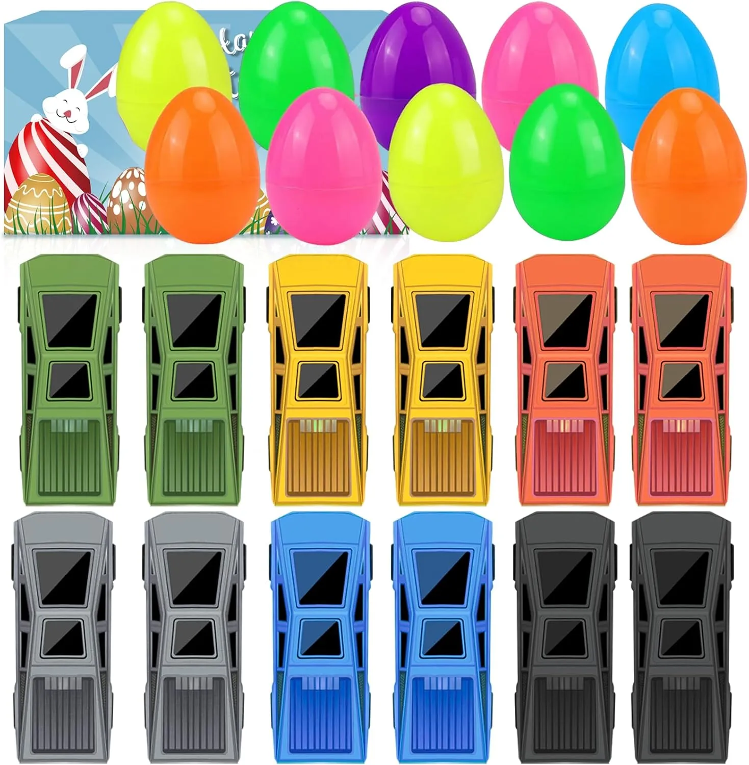 18 Pcs Pull-Back Function Cybertruck Toys Car, Friction Powered Cars Toys for Toddlers, Boys, Girls' Educational Play, Kids Stocking Stuffers, Easter Basket Stuffers