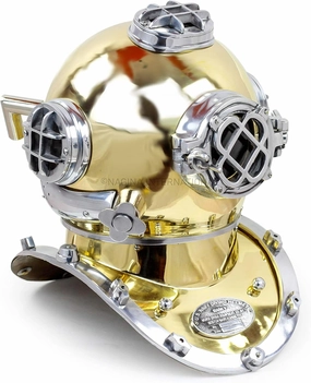 18" Scuba Diving Nautical Helmet | Maritime Ship's Decorative Helmet | Nagina International (18 Inches, Aluminum Nickel)