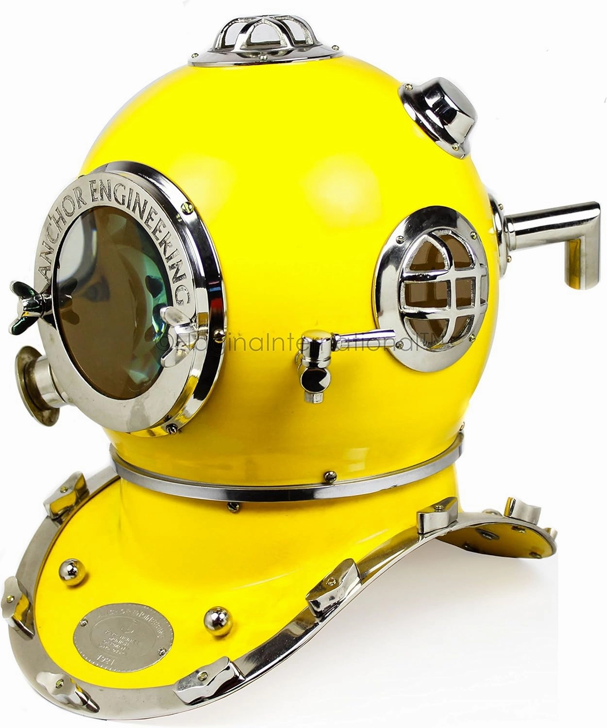 18" Scuba Diving Nautical Helmet | Maritime Ship's Decorative Helmet | Nagina International (18 Inches, Nickel Yellow)