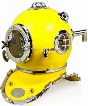 18" Scuba Diving Nautical Helmet | Maritime Ship's Decorative Helmet | Nagina International (18 Inches, Nickel Yellow)