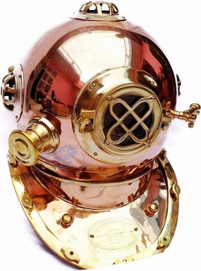 18" U.S Navy Nautical Copper Diver's Diving Helmet | Navy Gift | Nagina International
