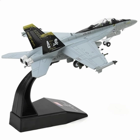 1/100 F/A-18 Super Hornet Diecast Metal Fighter Jet Model Kits Pre-Build Replica 1943-2018 Jolly Roger Livery Military for Display Collection or Gift