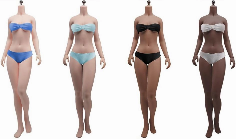 1/6 Scale Female Body,12inch Super Flexible Young Girl Medium Bust Seamless Action Figure Body Collection (S34B Brown Skin Without Head)