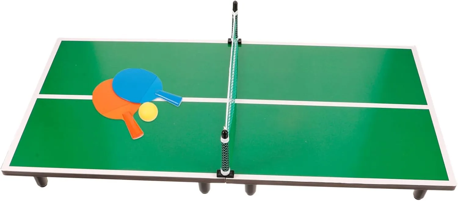 1Set Mini Portable Tabletop Table Tennis Set Mini Pong Board Game for Easy to Present for Compact Design for Easy Storage
