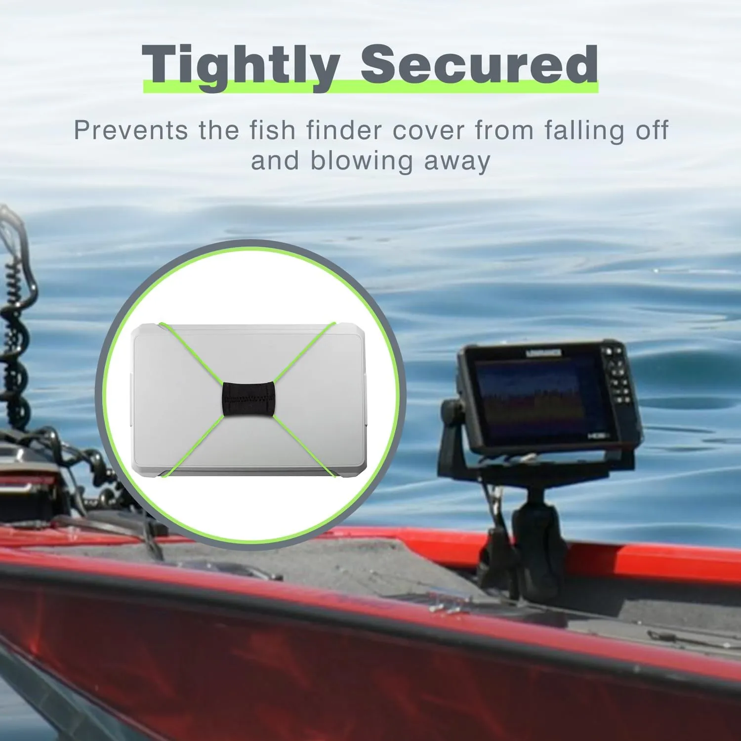 2 Pcs Fish Finder Cover Strap Secure Fishing Graph Cover Adjustable Bungee for Travel